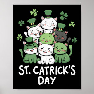 Poster Dia Divertido do Gato do St. Patrick