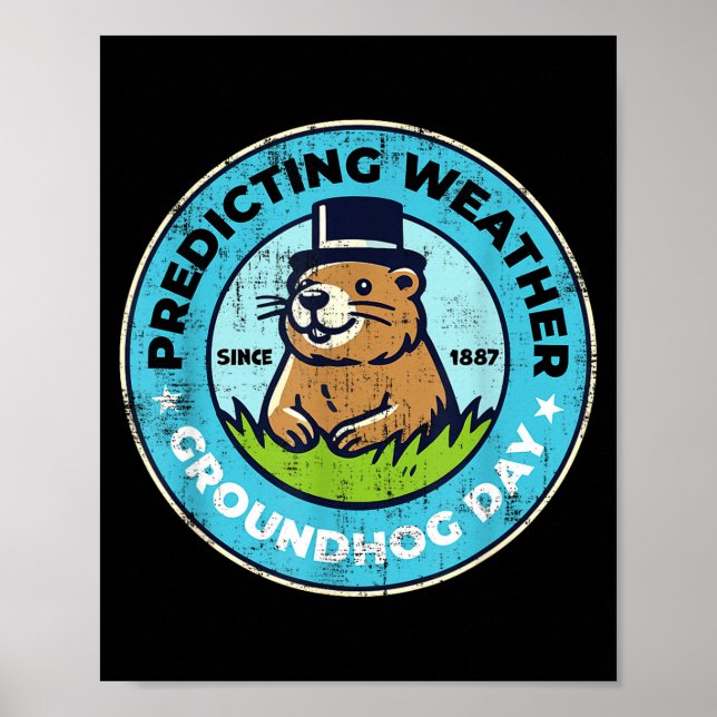 Poster Dia Divertido do Groundhog 2 de Fevereiro Feriado  (Frente)