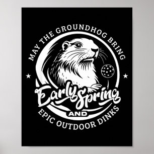 Poster Dia Divertido dos Marmotos Início da Primavera par
