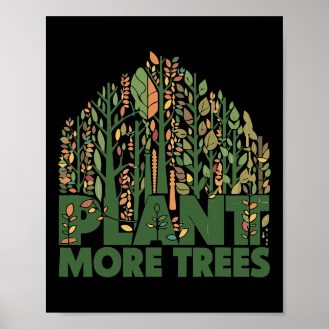 Poster Dia do Árvore Planta Mais Árvores Chegam Dia do Te (Frente)