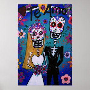 Poster Dia do casal inoperante do casamento de Te Amo
