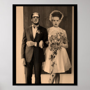 Poster Dia do Casamento de Dapper Frankenstein - Hallowee