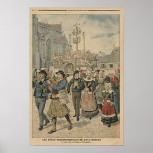 Póster Dia do casamento em Plougastel Brittany