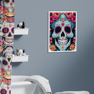 Póster Dia do Crânio do Açúcar Mexicano Morto