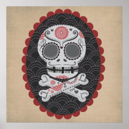 Póster Dia do crânio morto Día de los Muertos calaveras