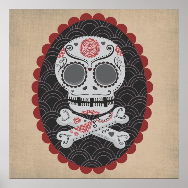 Póster Dia do crânio morto Día de los Muertos calaveras (Frente)