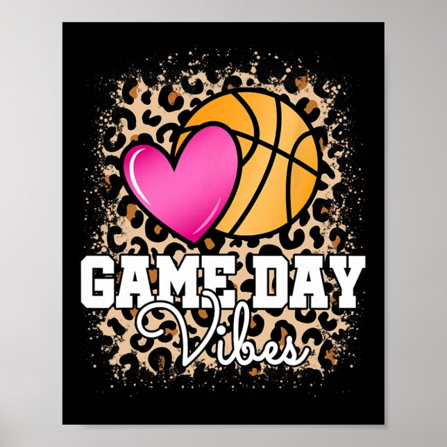 Poster Dia do Jogo Bysketbyll Leopard Imprime Mulheres Me (Frente)