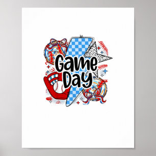 Poster Dia do Jogo de Baseball Retrocede Esta É A Estação