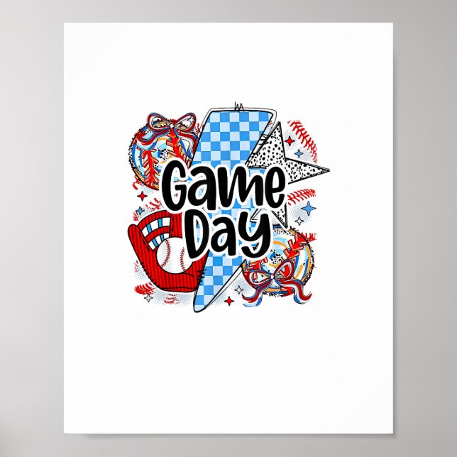 Poster Dia do Jogo de Baseball Retrocede Esta É A Estação (Frente)