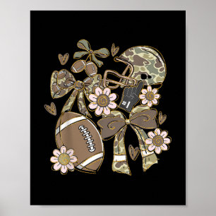Poster Dia do Jogo de Futebol do Touchdown Camo Coch