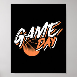 Poster Dia do Jogo - Jogando Basquete Motivacional