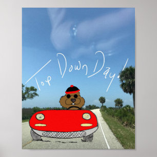 Poster Dia do Marmoto Superior para Baixo