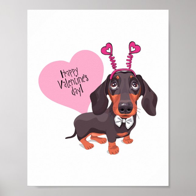 Poster Dia do Namorados de Cães (Frente)