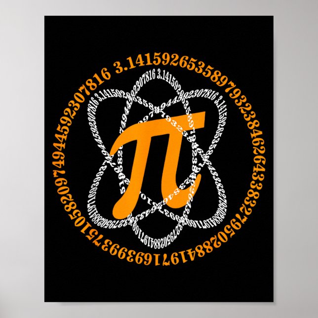 Poster Dia do Pi 3,14 Símbolo do Número Pi Presente de Ma (Frente)