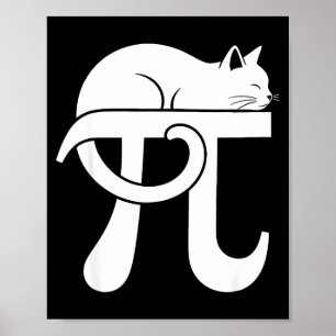 Poster Dia do Pi Gato Nerd de Matemática Comédia Professo
