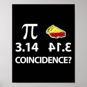 Poster Dia do Pi Pi Byckwards É Coincidência de Torta