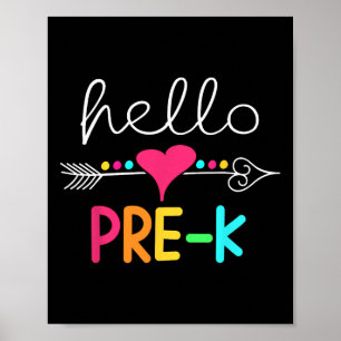 Poster Dia Do Pré-K Olá De Volta Ao Professor De Escola