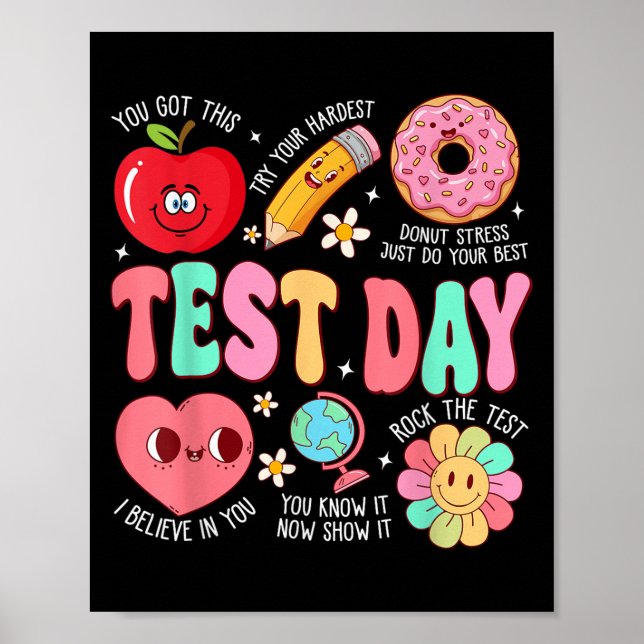 Poster Dia do Teste Rock O Teste Dia de Teste Motivaciona (Frente)