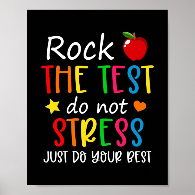 Poster Dia do Teste Rock O Teste Professor Não Estresse (Frente)
