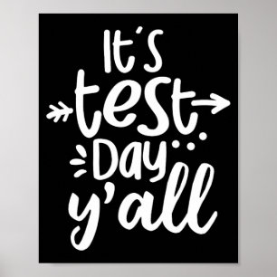 Poster Dia do Teste Yall Engraçado Dia do Teste para Estu