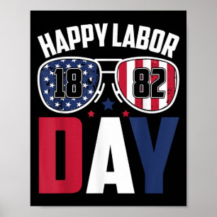 Poster Dia do Trabalhador Salva 1882 Bandeiras Americanas