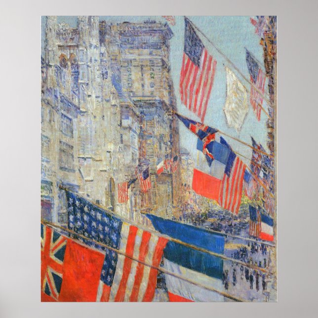 Póster Dia dos Aliados, maio de 1917, por Childe Hassam,  (Frente)