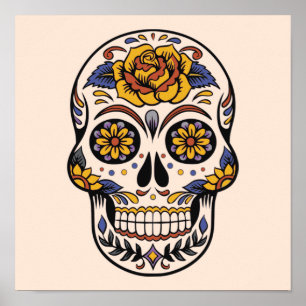 Poster Dia dos Mortos - O Crânio do Açúcar Mexicano Ro
