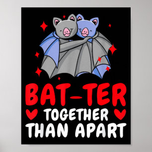 Poster Dia dos Namorados Abraçando Morcegos Bonitos Casal