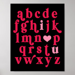 Poster Dia dos Namorados Alfabeto Abc Eu Amo Você Profess