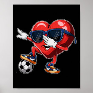 Poster Dia dos Namorados Coração Dabbing Coração Jogador