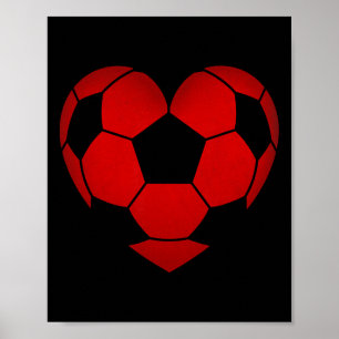 Poster Dia dos Namorados Coração de Futebol Para Meninos 