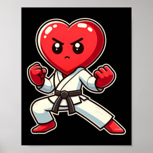 Poster Dia dos Namorados Coração Karate Taekwondo Mma Art