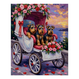 Póster Dia dos Namorados do Cão Airedale