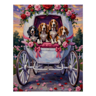 Póster Dia dos Namorados do Cão Basset Hound