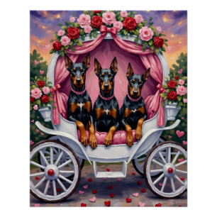 Póster Dia dos Namorados do Cão Doberman