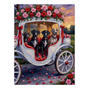 Póster Dia dos Namorados do Cão Grande Dinamarquês
