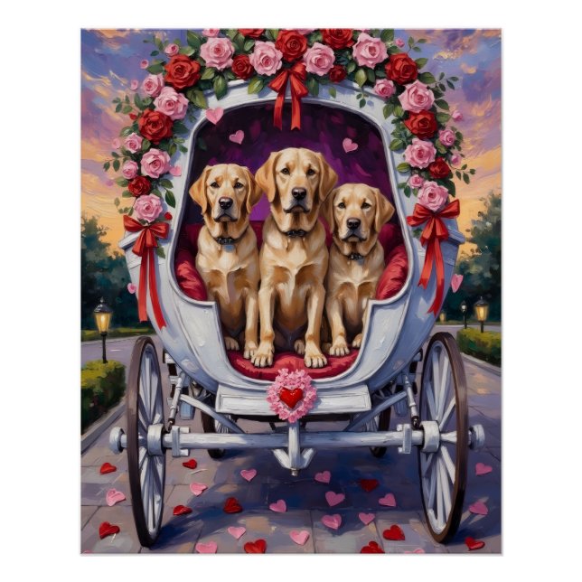 Póster Dia dos Namorados do Cão Labrador  (Frente)