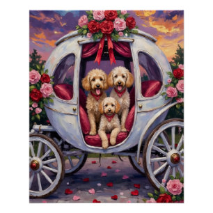 Póster Dia dos Namorados do Cão Poodle
