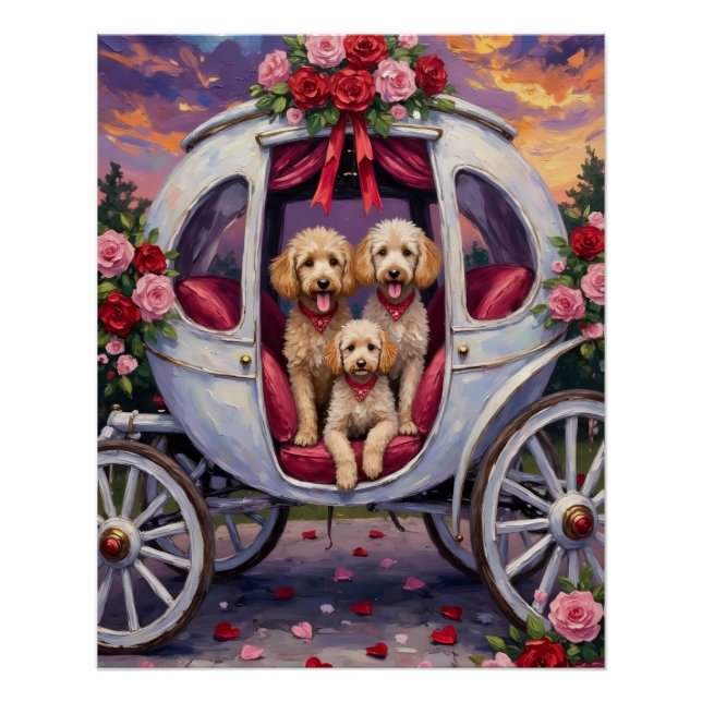 Póster Dia dos Namorados do Cão Poodle  (Frente)