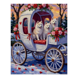 Póster Dia dos Namorados do Cão Samoyed