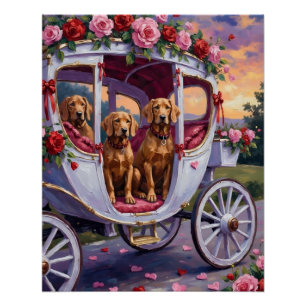 Póster Dia dos Namorados do Cão Vizsla