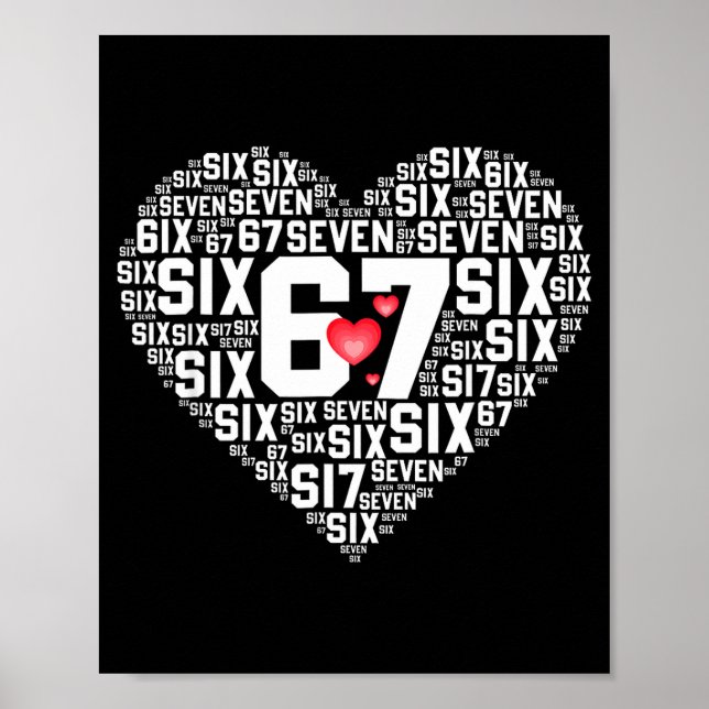 Poster Dia dos Namorados Engraçado 67 Meme Seis Sete 6 7  (Frente)