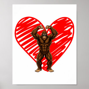 Poster Dia dos Namorados engraçado Bigfoot Óculos de sol