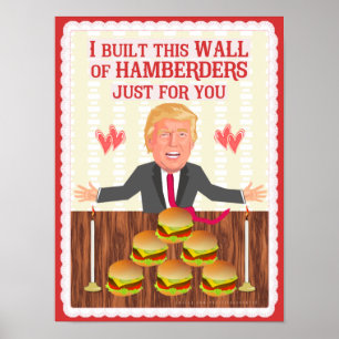 Poster Dia dos namorados engraçado da parede de Donald
