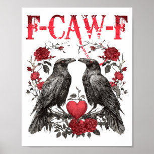 Poster Dia dos Namorados Feliz Amor Coração Rosa Corvo Vi