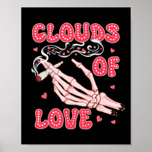 Poster Dia dos Namorados Maconha Fumante Nuvens de Amor