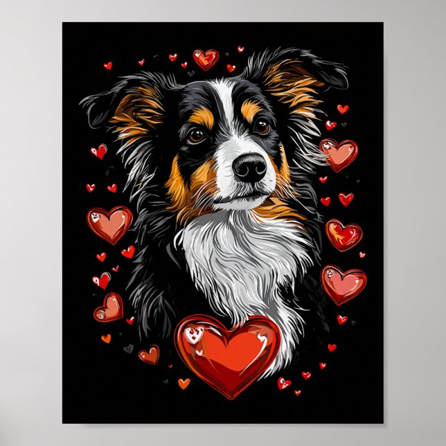 Poster Dia dos Namorados Miniatura American Shepherd  (Frente)