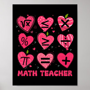 Poster Dia dos Namorados Professor de Matemática Símbolos