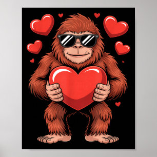 Poster Dia dos Namorados Sasquatch - Camisas de Coração d
