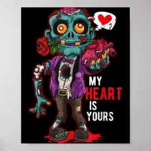 Poster Dia dos Namorados Zumbi Meu Coração Pertence a Voc